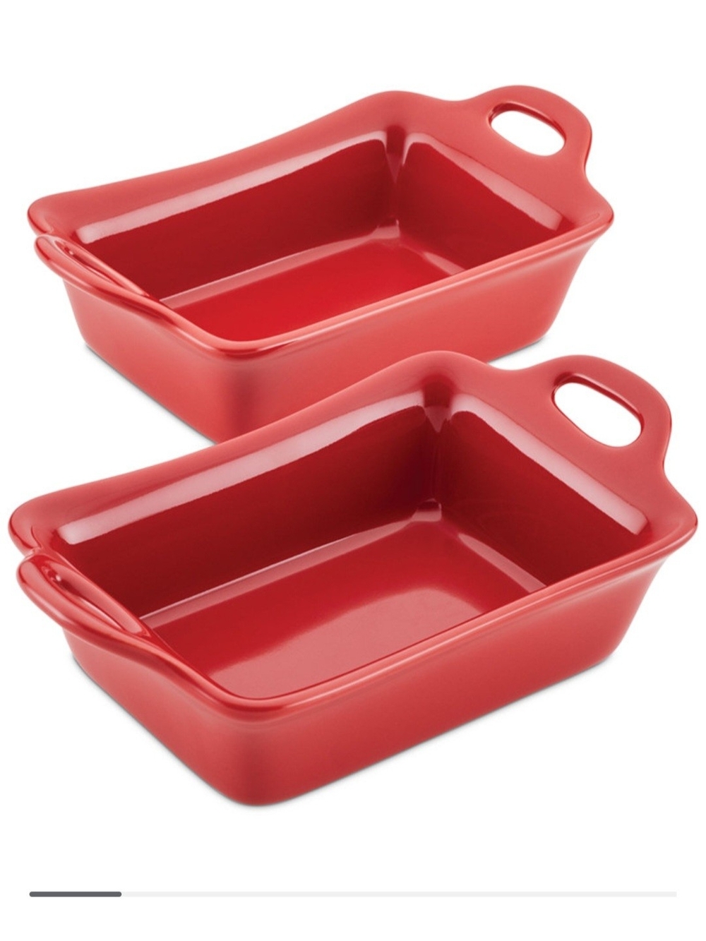 Rachael Ray Red Ceramic Mini Baking Dishes with Handles (2 Pc Set)